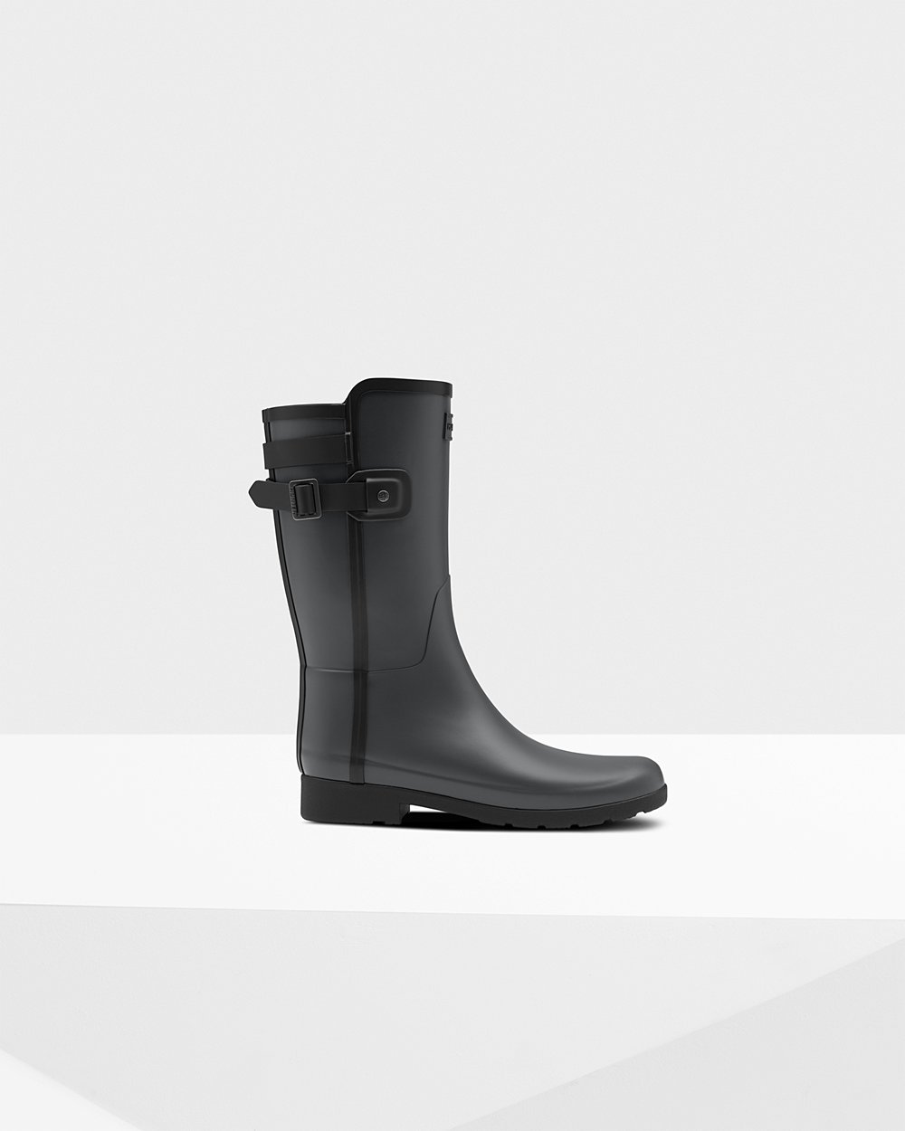 Botas de Lluvia Cortas Hunter Mujer - Refined Slim Fit Contrast - Negros - PHTQISG-49